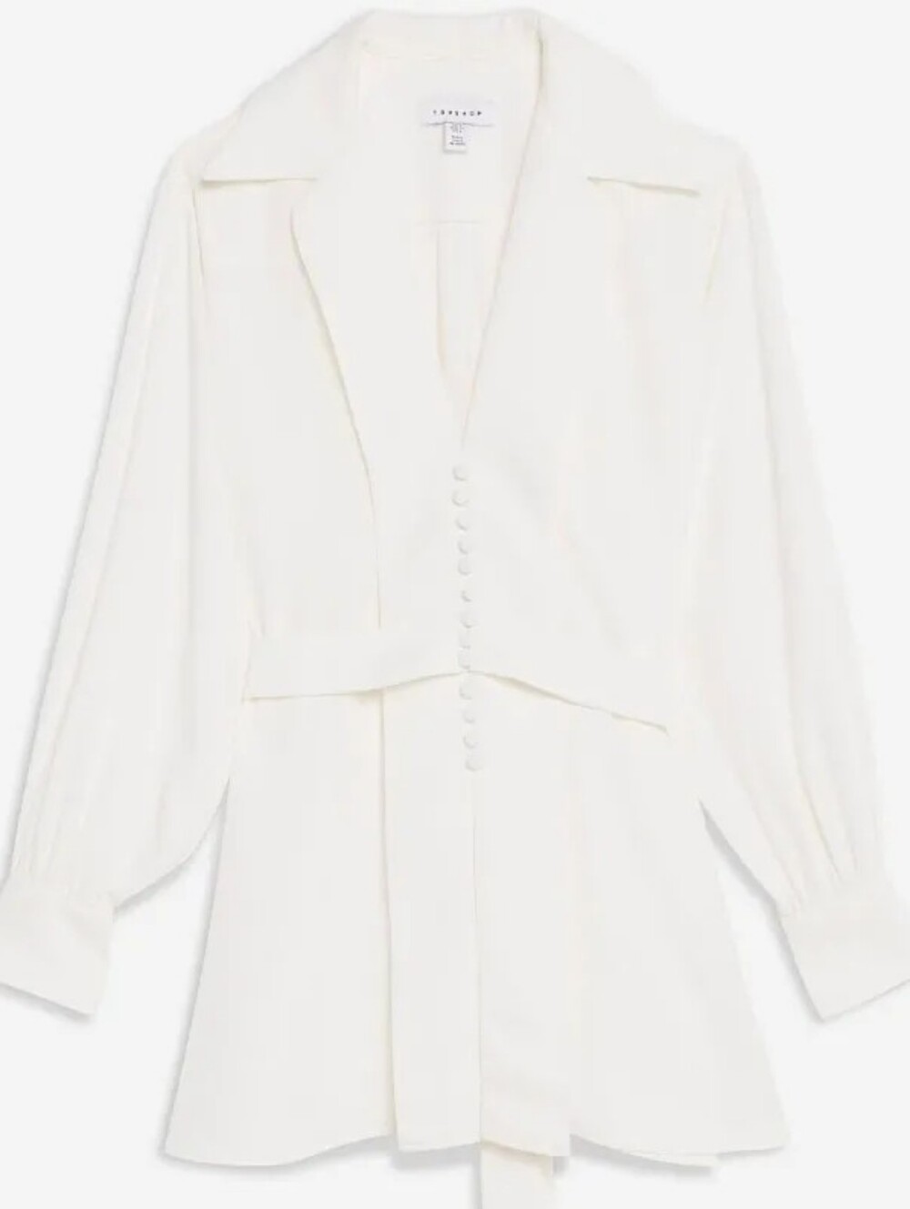 NWOT Topshop Plunge Chiffon Blouse - White Size 8